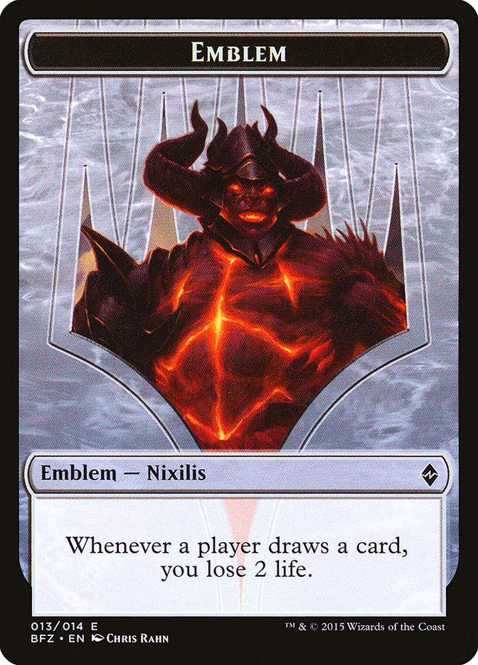 Ob Nixilis Reignited Emblem [Battle for Zendikar Tokens] | Good Games Cannington