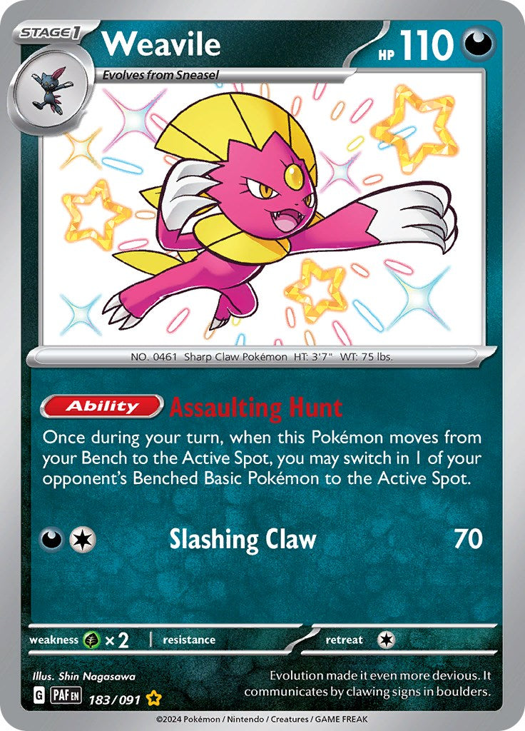 Weavile (183/091) [Scarlet & Violet: Paldean Fates] | Good Games Cannington