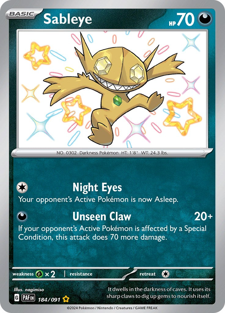 Sableye (184/091) [Scarlet & Violet: Paldean Fates] | Good Games Cannington