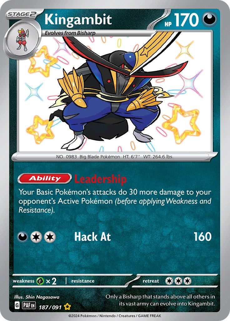 Kingambit (187/091) [Scarlet & Violet: Paldean Fates] | Good Games Cannington