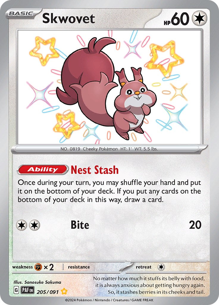 Skwovet (205/091) [Scarlet & Violet: Paldean Fates] | Good Games Cannington