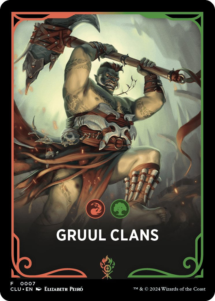 Gruul Clans Theme Card [Ravnica: Clue Edition Tokens] | Good Games Cannington