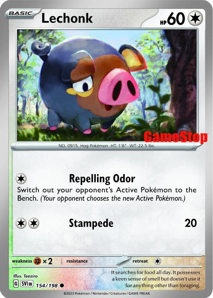 Lechonk (154/198) (GameStop Promo) [Scarlet & Violet: Base Set] | Good Games Cannington