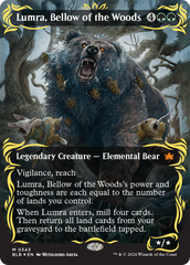 Lumra, Bellow of the Woods (Borderless) (Raised Foil) [Bloomburrow] | Good Games Cannington