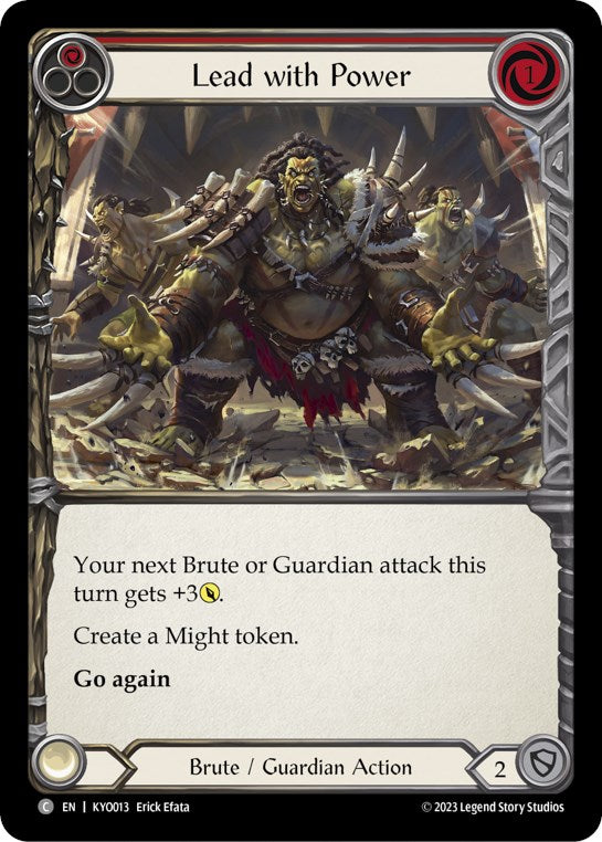 Lead with Power (Red) [KYO013] (Heavy Hitters Kayo Blitz Deck) | Good Games Cannington
