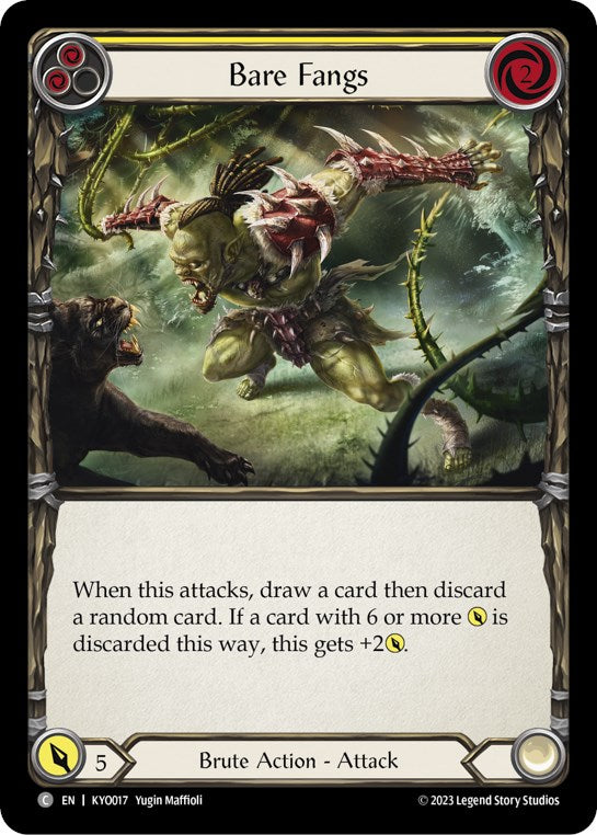 Bare Fangs (Yellow) [KYO017] (Heavy Hitters Kayo Blitz Deck) | Good Games Cannington