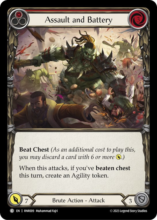 Assault and Battery (Red) [RNR009] (Rhinar Hero Deck) | Good Games Cannington