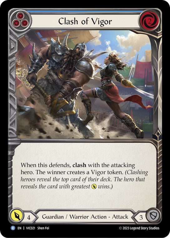 Clash of Vigor (Blue) [VIC021] (Heavy Hitters Victor Blitz Deck) | Good Games Cannington