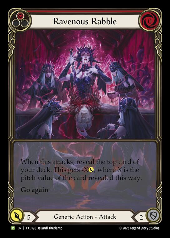 Ravenous Rabble (Red) [FAB190] (Promo)  Rainbow Foil | Good Games Cannington