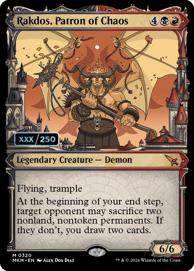 Rakdos, Patron of Chaos (Serialized) [Murders at Karlov Manor] | Good Games Cannington