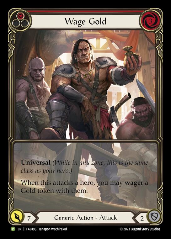 Wage Gold (Red) [FAB196] (Promo)  Rainbow Foil | Good Games Cannington