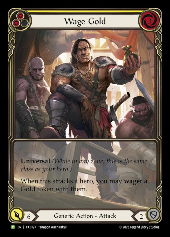 Wage Gold (Yellow) [FAB197] (Promo)  Rainbow Foil | Good Games Cannington