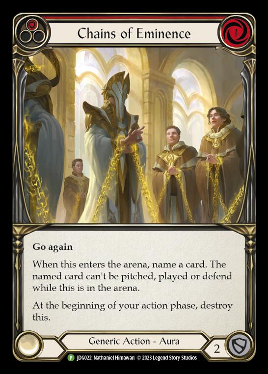 Chains of Eminence (Red) [JDG022] (Promo)  Cold Foil | Good Games Cannington