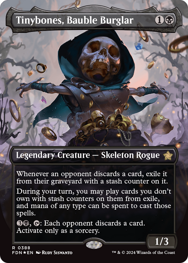 Tinybones, Bauble Burglar (Borderless) (Mana Foil) [Foundations] | Good Games Cannington