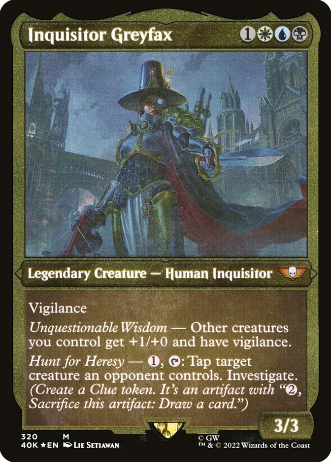Inquisitor Greyfax (Display Commander) (Etched Foil) [Warhammer 40,000] | Good Games Cannington