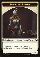 Zombie // Trueheart Duelist Double-Sided Token [Amonkhet Tokens] | Good Games Cannington