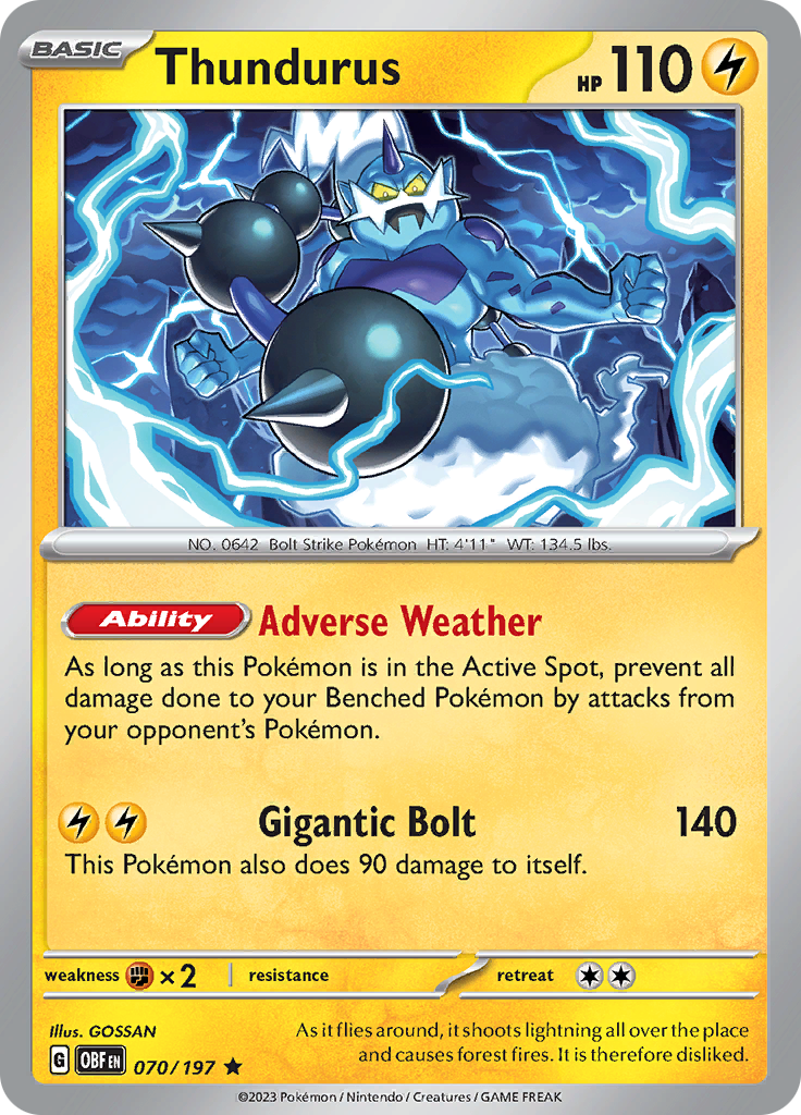 Thundurus (070/197) [Scarlet & Violet: Obsidian Flames] | Good Games Cannington