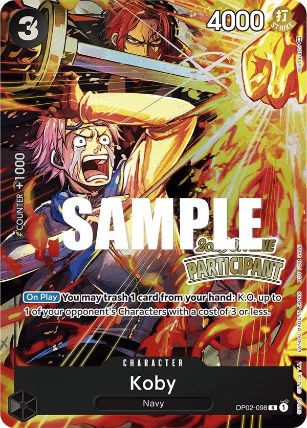 Koby (Offline Regional 2023) [Participant] [One Piece Promotion Cards] | Good Games Cannington