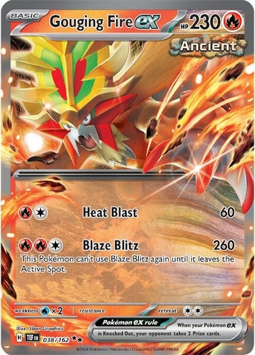 Gouging Fire ex (038/162) [Scarlet & Violet: Temporal Forces] | Good Games Cannington