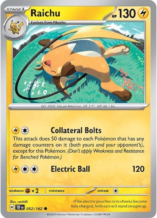 Raichu (052/162) [Scarlet & Violet: Temporal Forces] | Good Games Cannington