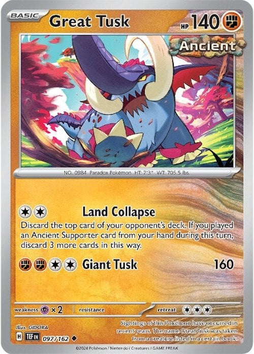 Great Tusk (097/162) [Scarlet & Violet: Temporal Forces] | Good Games Cannington