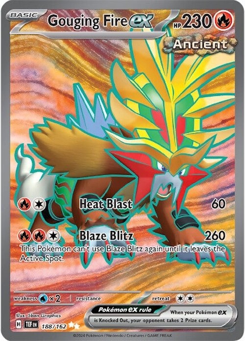 Gouging Fire ex (188/162) [Scarlet & Violet: Temporal Forces] | Good Games Cannington