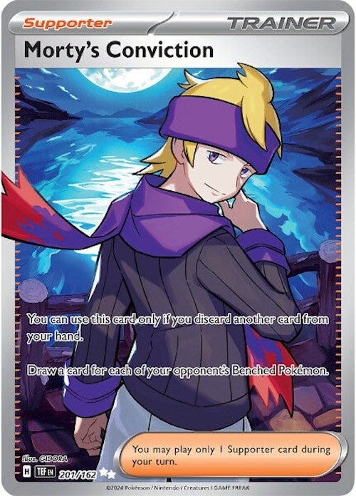 Morty's Conviction (201/162) [Scarlet & Violet: Temporal Forces] | Good Games Cannington