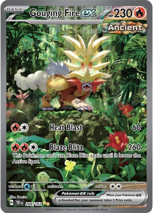 Gouging Fire ex (204/162) [Scarlet & Violet: Temporal Forces] | Good Games Cannington