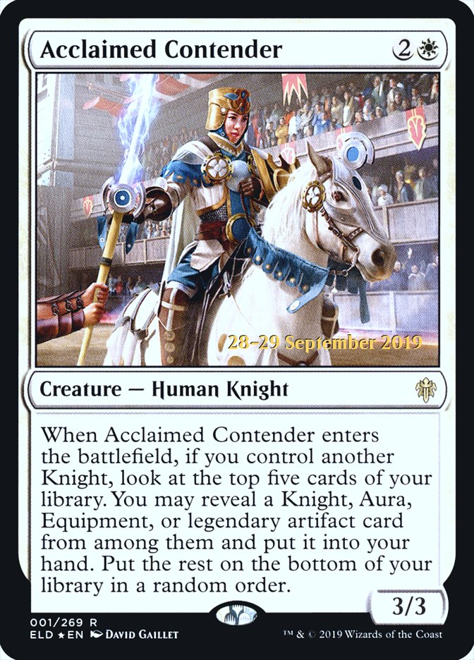Acclaimed Contender [Throne of Eldraine Prerelease Promos] | Good Games Cannington