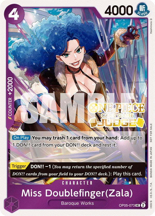 Miss Doublefinger(Zala) (Judge Pack Vol. 3) [One Piece Promotion Cards] | Good Games Cannington