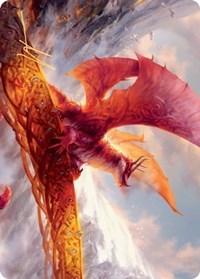 Goldspan Dragon Art Card (Gold-Stamped Signature) [Kaldheim Art Series] | Good Games Cannington