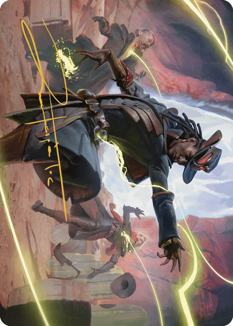 Lilah, Undefeated Slickshot Art Card (Gold-Stamped Signature) [Outlaws of Thunder Junction Art Series] | Good Games Cannington