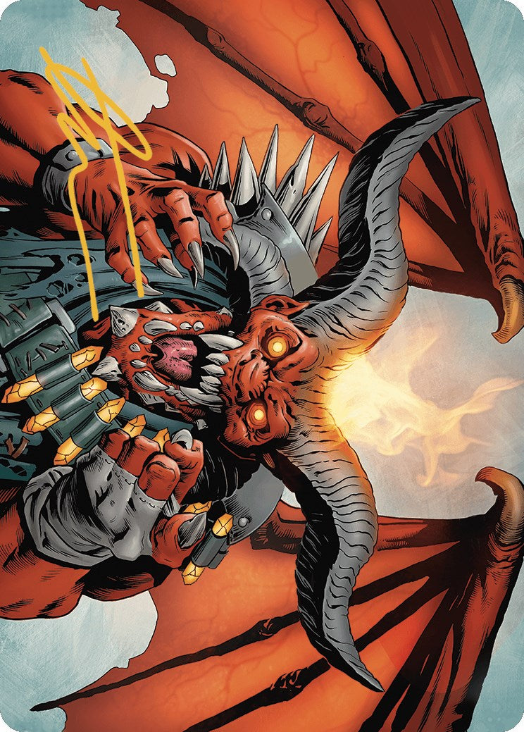 Rakdos, the Muscle Art Card (Gold-Stamped Signature) [Outlaws of Thunder Junction Art Series] | Good Games Cannington