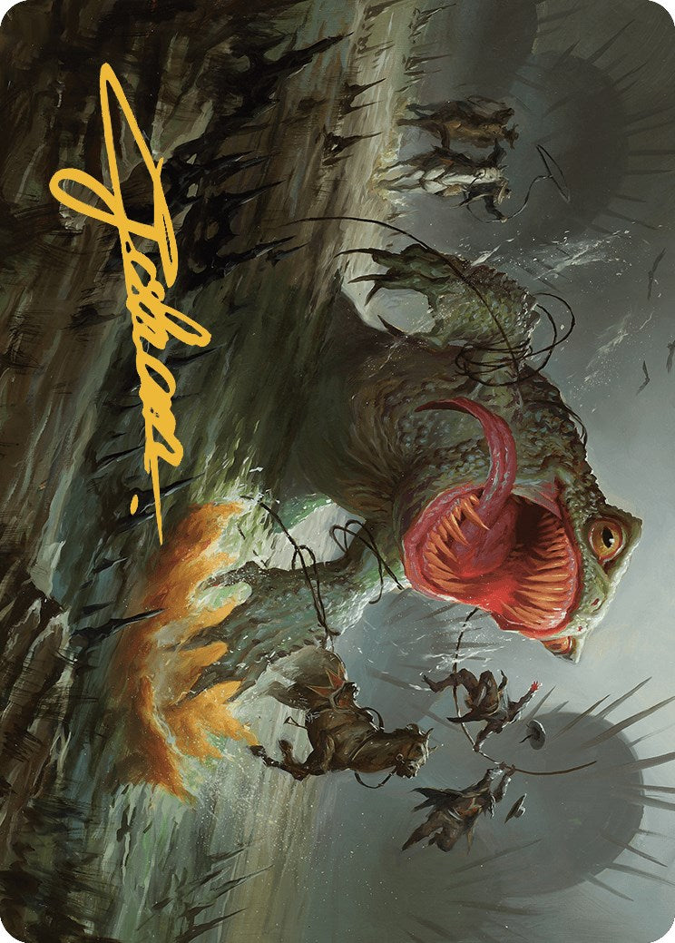 The Gitrog, Ravenous Ride Art Card (Gold-Stamped Signature) [Outlaws of Thunder Junction Art Series] | Good Games Cannington