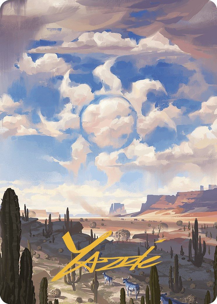 Plains Art Card (Gold-Stamped Signature) [Outlaws of Thunder Junction Art Series] | Good Games Cannington