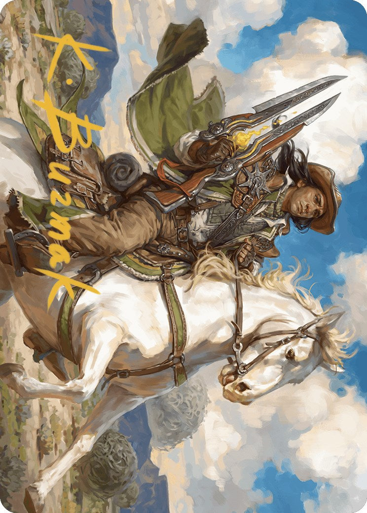 Wylie Duke, Atiin Hero Art Card (Gold-Stamped Signature) [Outlaws of Thunder Junction Art Series] | Good Games Cannington