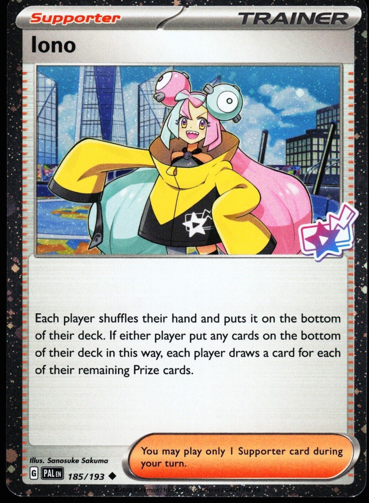 Iono (185/193) (Cosmo Foil) [Scarlet & Violet: Paldea Evolved] | Good Games Cannington