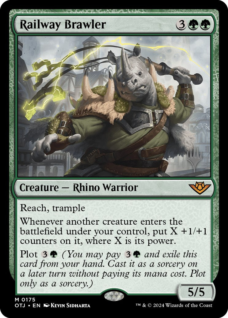 Railway Brawler (Promo Pack) [Outlaws of Thunder Junction Promos] | Good Games Cannington