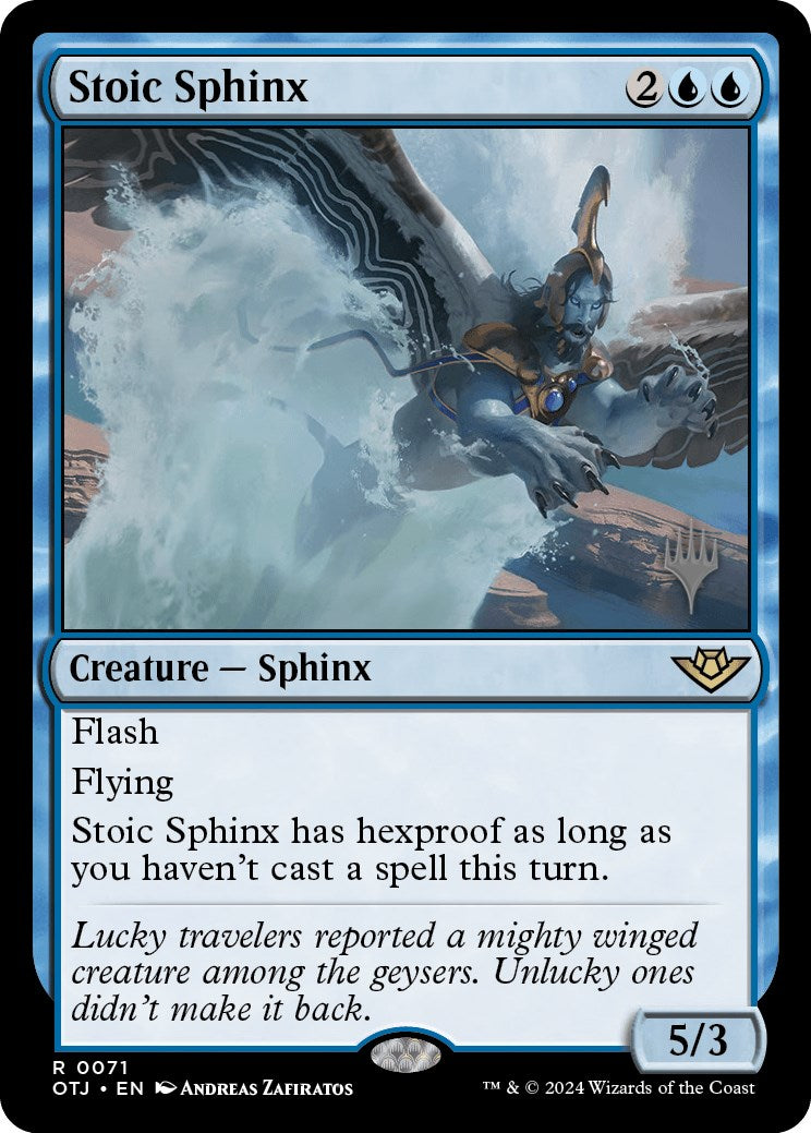 Stoic Sphinx (Promo Pack) [Outlaws of Thunder Junction Promos] | Good Games Cannington
