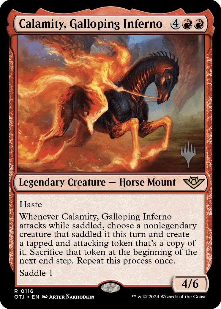 Calamity, Galloping Inferno (Promo Pack) [Outlaws of Thunder Junction Promos] | Good Games Cannington
