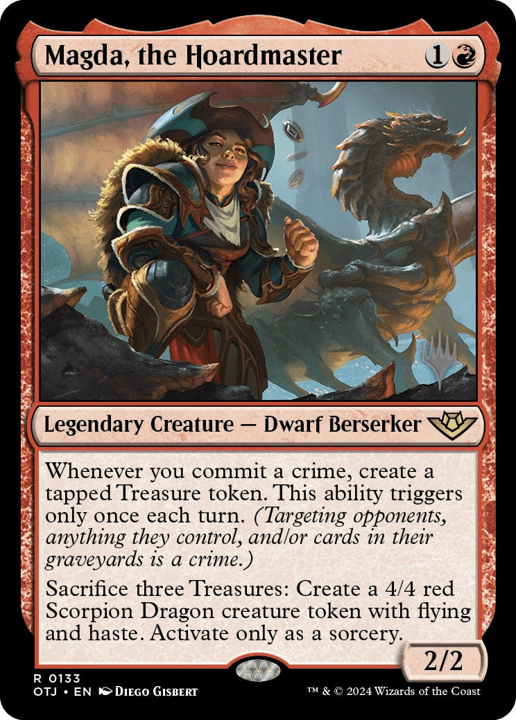 Magda, the Hoardmaster (Promo Pack) [Outlaws of Thunder Junction Promos] | Good Games Cannington