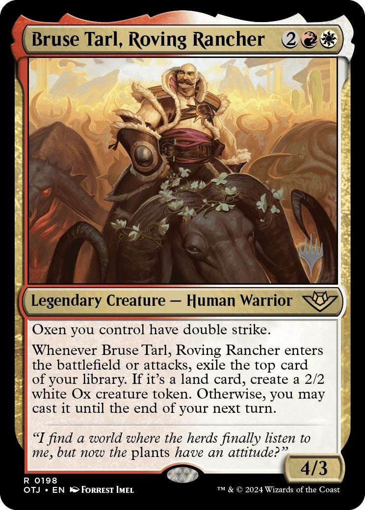 Bruse Tarl, Roving Rancher (Promo Pack) [Outlaws of Thunder Junction Promos] | Good Games Cannington