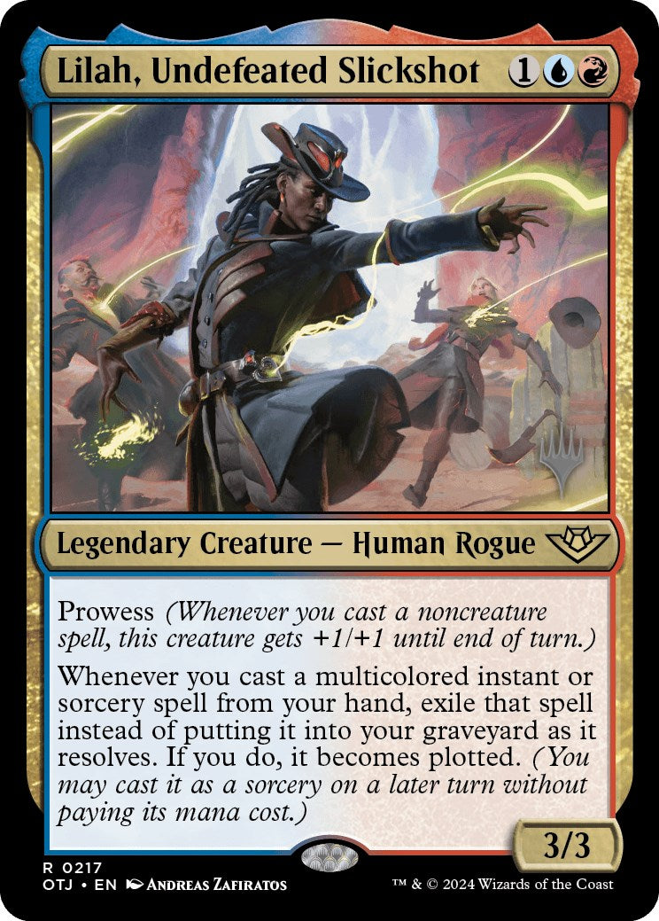 Lilah, Undefeated Slickshot (Promo Pack) [Outlaws of Thunder Junction Promos] | Good Games Cannington