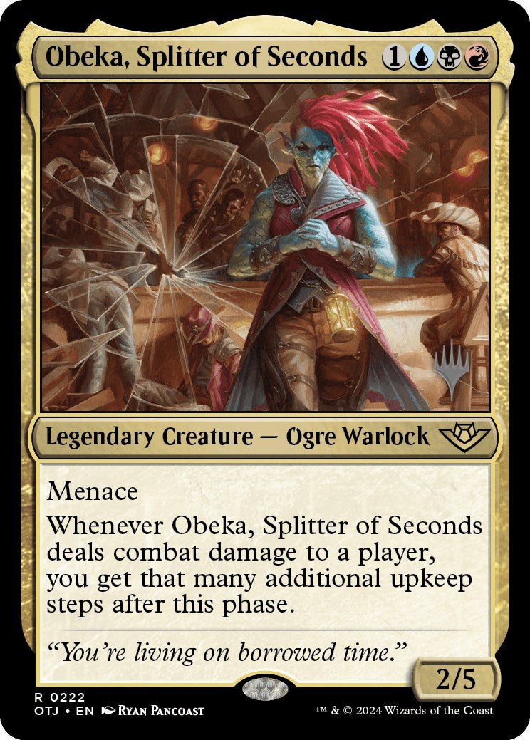 Obeka, Splitter of Seconds (Promo Pack) [Outlaws of Thunder Junction Promos] | Good Games Cannington