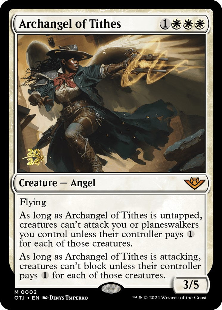 Archangel of Tithes [Outlaws of Thunder Junction Prerelease Promos] | Good Games Cannington