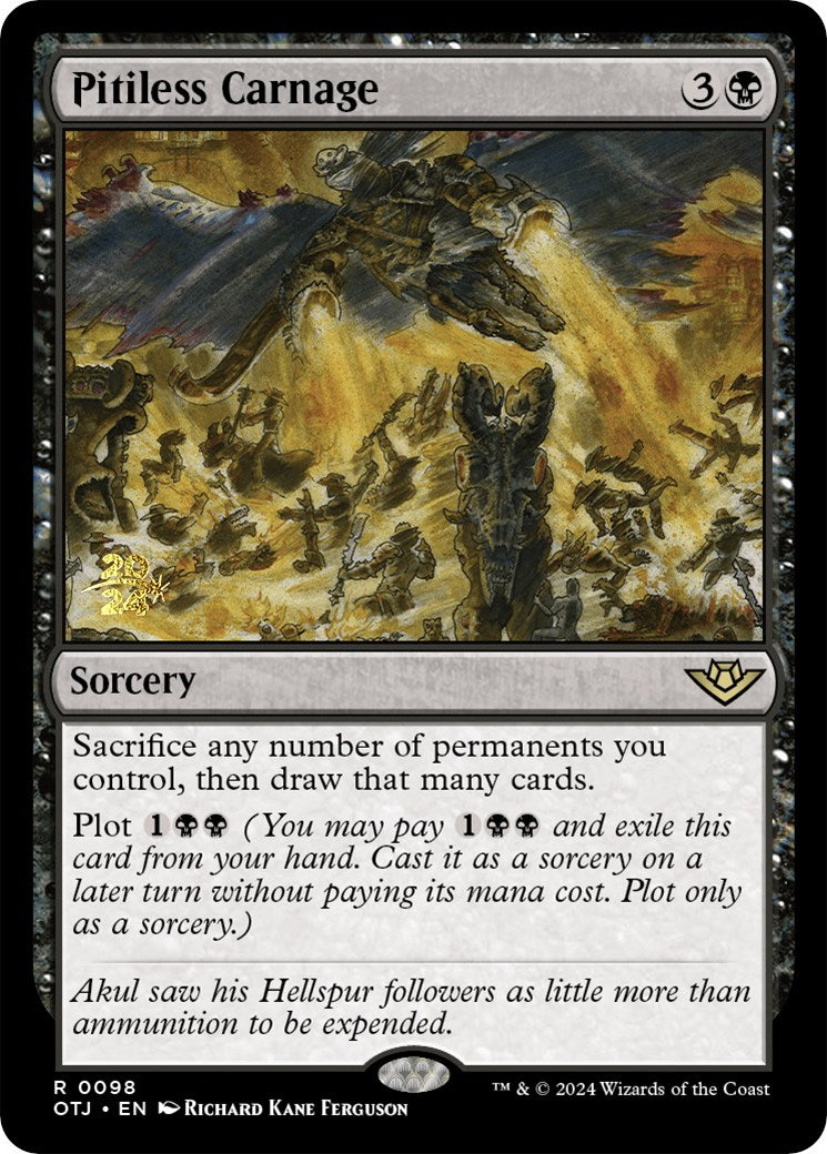 Pitiless Carnage [Outlaws of Thunder Junction Prerelease Promos] | Good Games Cannington