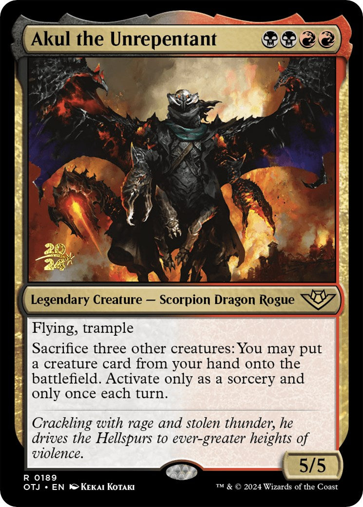 Akul the Unrepentant [Outlaws of Thunder Junction Prerelease Promos] | Good Games Cannington
