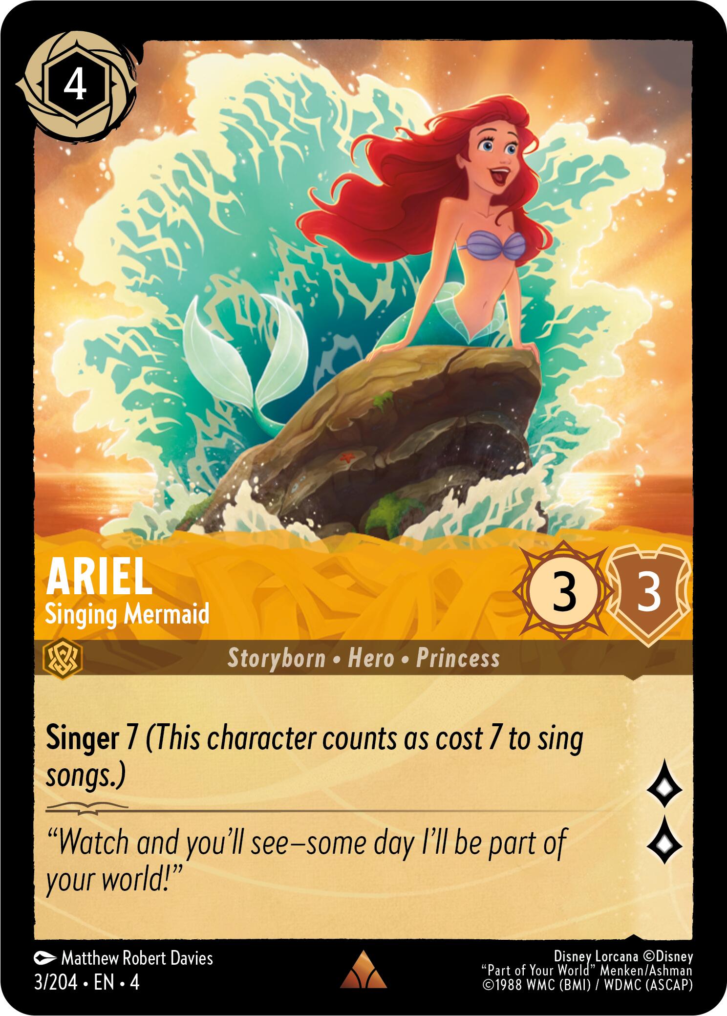 Ariel - Singing Mermaid (3/204) [Ursula's Return] | Good Games Cannington