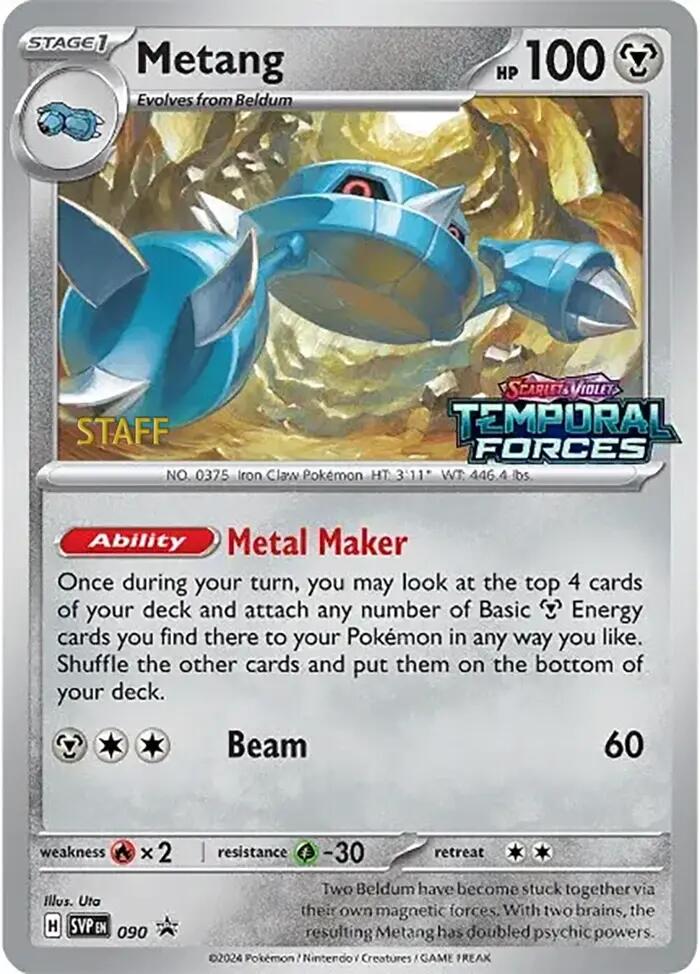 Metang (090) (Staff Prerelease Promo) [Scarlet & Violet: Black Star Promos] | Good Games Cannington