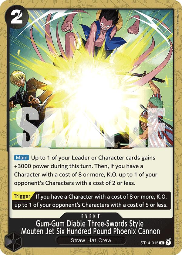 Gum-Gum Diable Three-Swords Style Mouten Jet Six Hundred Pound Phoenix Cannon [Starter Deck: 3D2Y] | Good Games Cannington